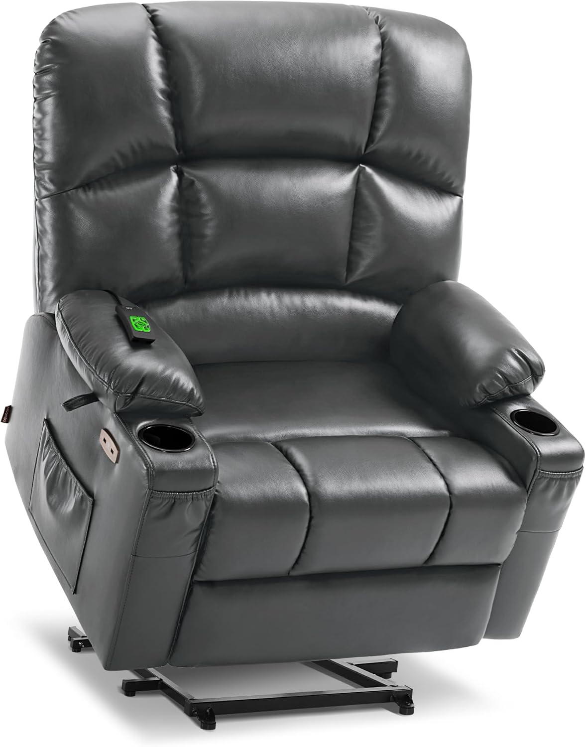 MCombo Large Power Lift Recliner Chair with Dual Motor Massage Heat Faux Leather