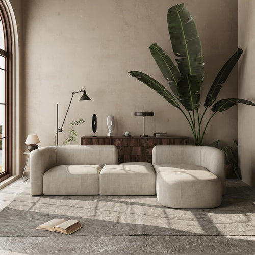 Acanva Luxury Velvet Sofa 3 Seater Modern Curved Back Couch for Living Room