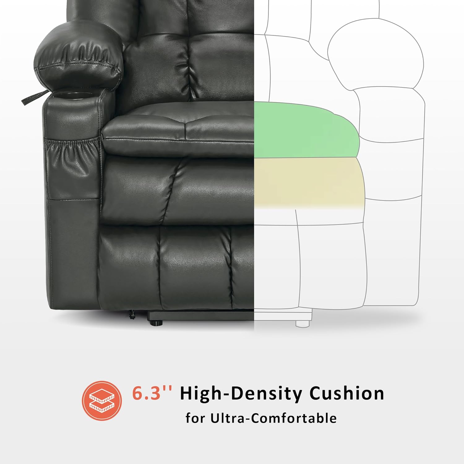 MCombo Dual Motor Power Lift Recliner Chair for Elderly with Heat Massage USB