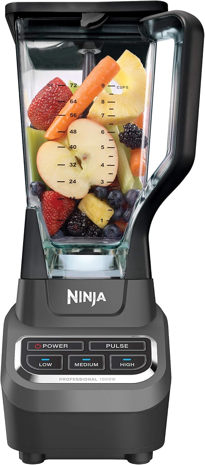 Ninja 1000W Countertop Blender Total Crushing Smoothie and Ice Blender 72oz Black & Grey