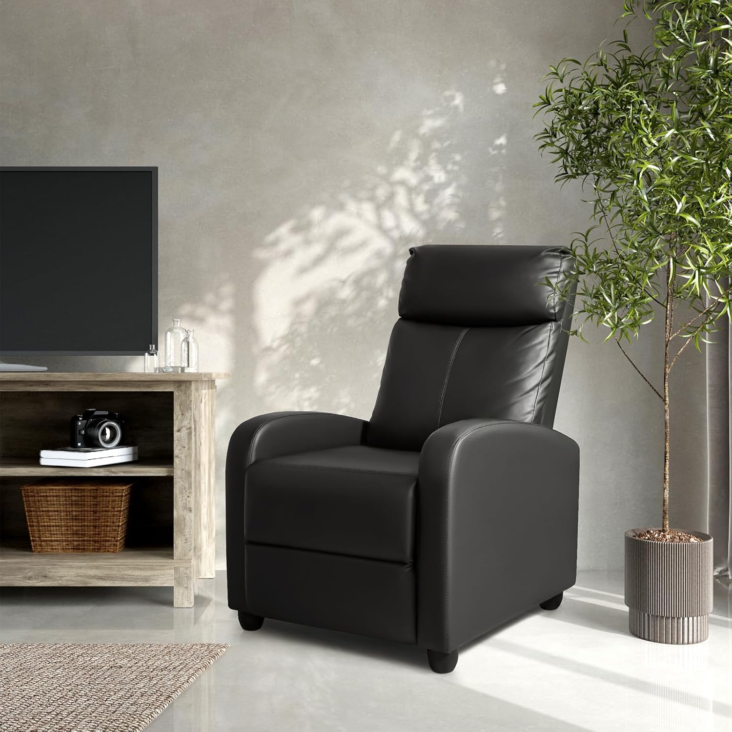 Homall Modern Recliner Chair PU Leather Padded Seat Single Sofa