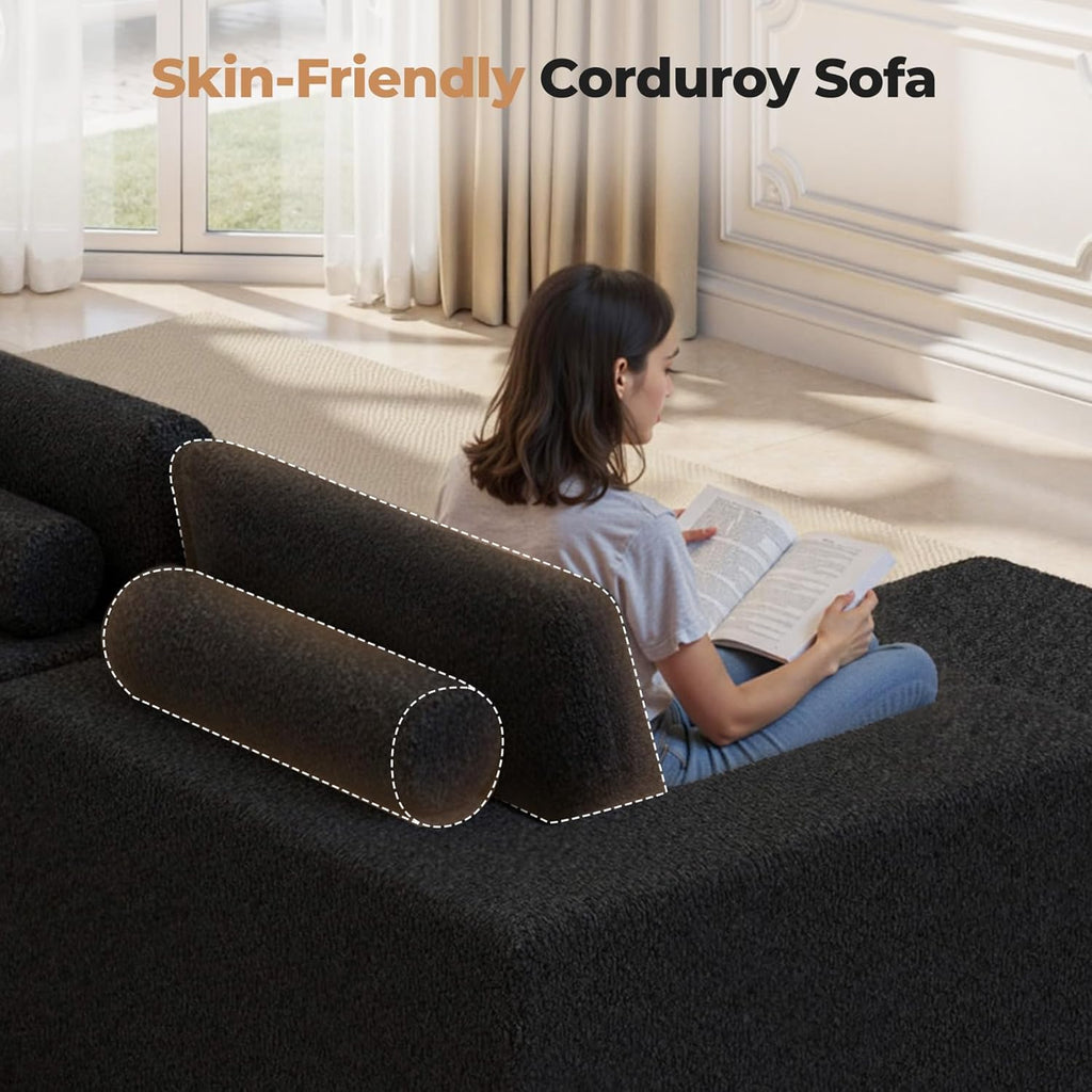 Luxanimarion Modular Sectional Sofa L Shape Deep Seat Cloud Couch Living Room