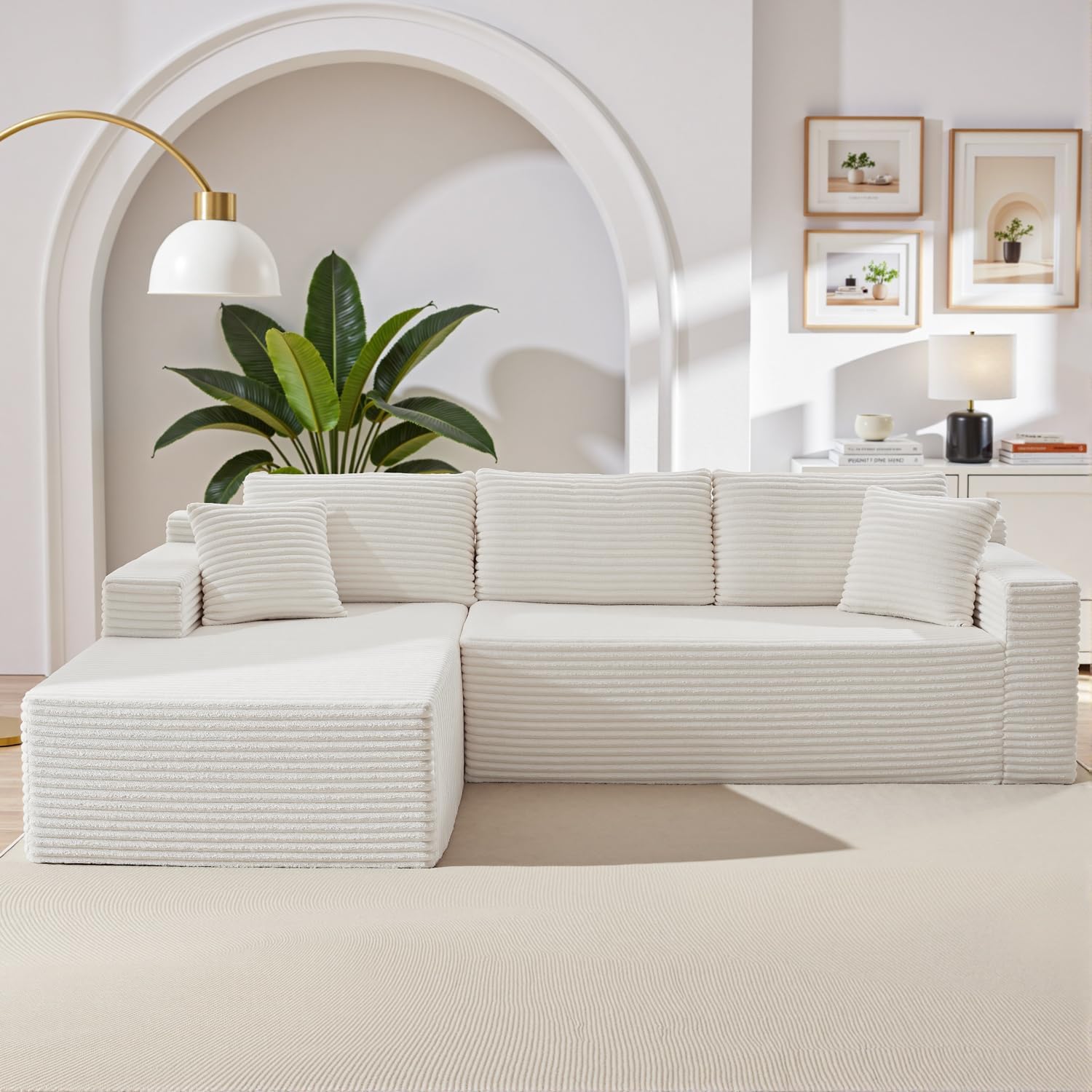 HANXIN Cloud Sectional Sofa L Shape Chaise Deep Seat Modular Living Room Couch