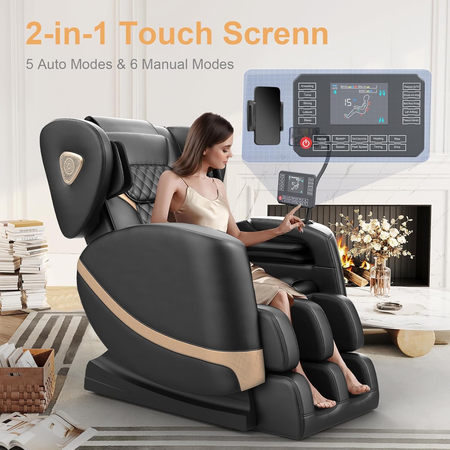 FURNIMAT Full Body Massage Chair Zero Gravity with Heat Foot Massage Bluetooth