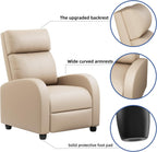 JUMMICO Adjustable Recliner Chair Home Theater Sofa with Thick Cushion