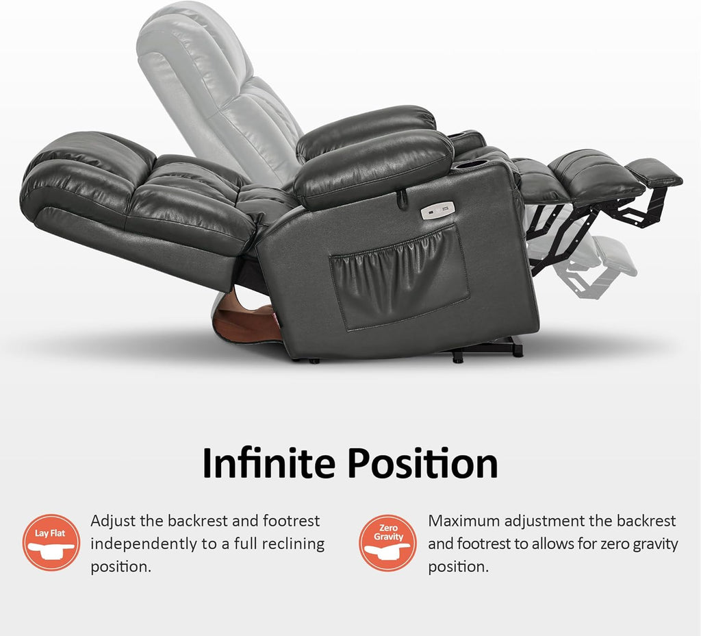 MCombo Dual Motor Power Lift Recliner Chair for Elderly with Heat Massage USB
