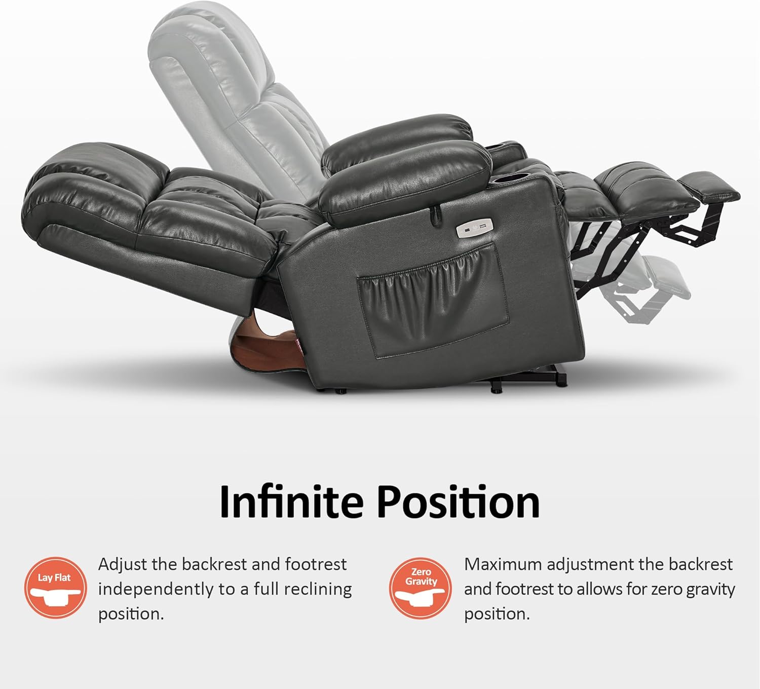 MCombo Dual Motor Power Lift Recliner Chair for Elderly with Heat Massage USB
