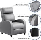 JUMMICO Adjustable Recliner Chair Home Theater Sofa with Thick Cushion