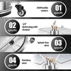 LidoDola 14 Inch Pressure Washer Surface Cleaner with Wheels for Concrete Patio Deck