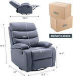 GNMLP2020 Swivel Rocker Recliner Chair Manual Small Space Nursery Living Room