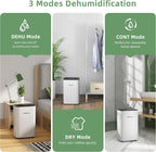 HOGARLABS 34 Pint Dehumidifier for Home Basement Ultra Silent Auto Shut Off Humidity Control