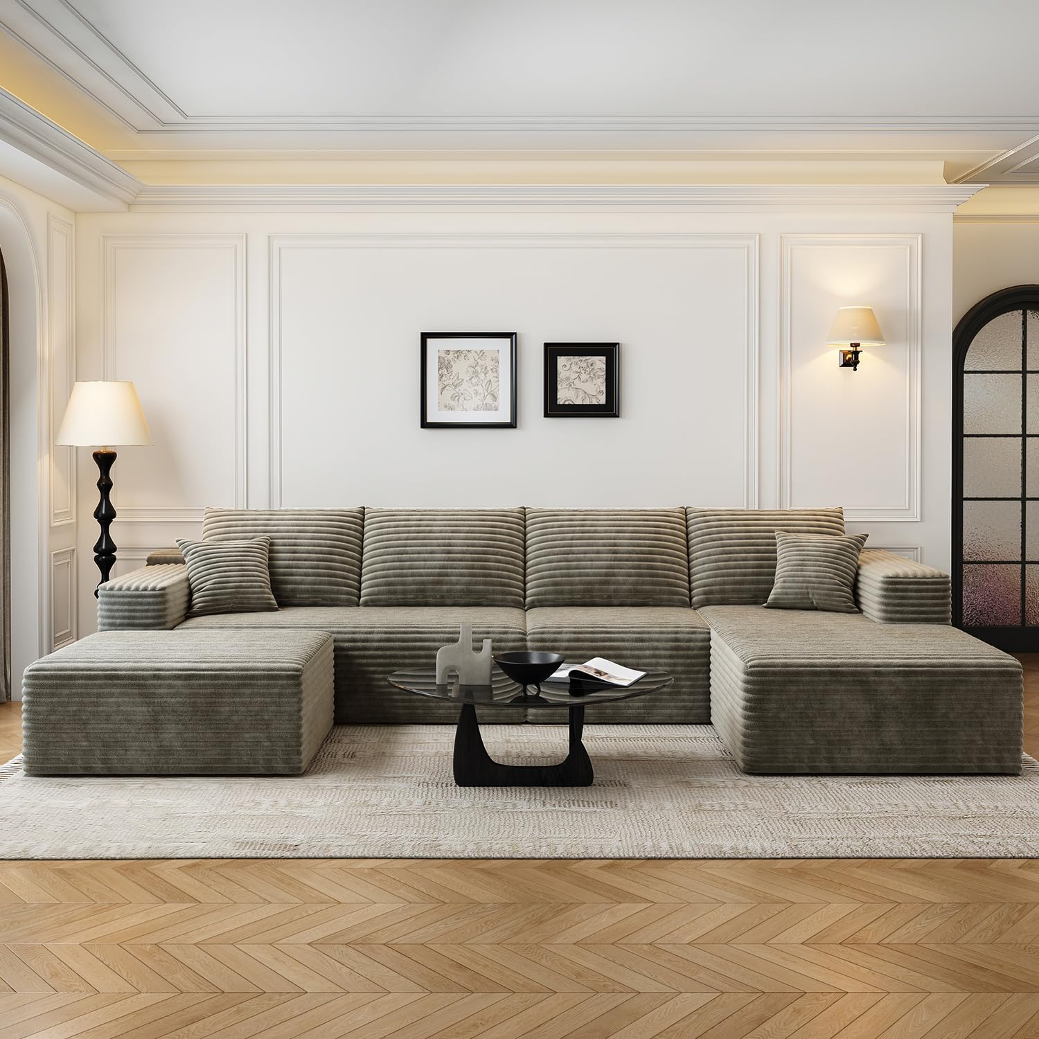 Settab Cloud Modular Sectional Sofa U Shaped Deep Seat Living Room Couch