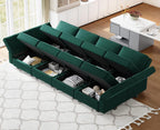 Belffin Velvet Modular Sectional Sofa with Ottoman Sleeper Bed Storage