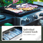 Sophia & William Charcoal and Gas Grill Combo with Side Burner Dual Fuel BBQ Grill
