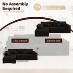 Afuson Boneless Sectional Sofa L Shape Deep Seat Cloud Couch Living Room