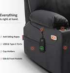 MCombo Electric Power Lift Recliner Massage Heat Chair for Elderly 3 Positions 2 Pockets USB