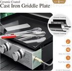 Sophia & William Charcoal and Gas Grill Combo with Side Burner Dual Fuel BBQ Grill