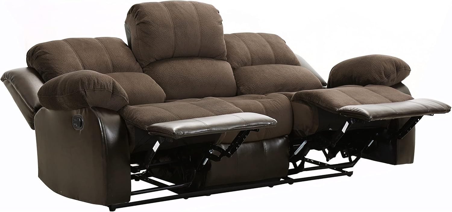 Lexicon Loveseat Recliner Double Sofa Manual Pull Tab Faux Leather Living Room