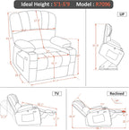 MCombo Power Lift Recliner Chair for Elderly with Heat Massage USB Cup Holders