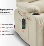 MCombo Power Lift Recliner Chair for Elderly with Heat Massage USB Cup Holders