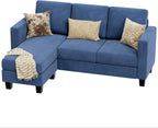 VICTONE Convertible L Shaped Sectional Sofa Couch 3 Seat with Ottoman