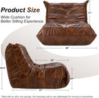 Hobestluk Giant Bean Bag Chair Memory Foam Faux Leather Floor Sofa for Adults