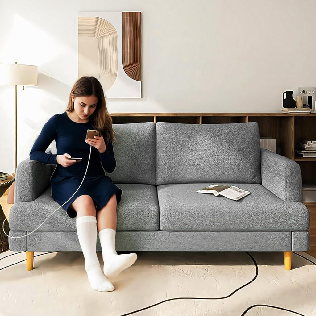Loveseat Sofa Couch USB Ports 2 Seater Deep Seating Small Couch