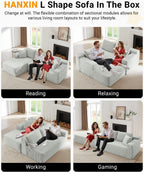 HANXIN Cloud Sectional Sofa L Shape Chaise Deep Seat Modular Living Room Couch