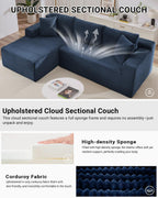 HANXIN Cloud Sectional Sofa L Shape Chaise Deep Seat Modular Living Room Couch