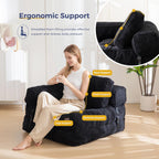 MAXYOYO L Shaped Folding Sofa Bed Convertible Sleeper with Pillow Armrest