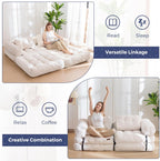 MAXYOYO L Shaped Folding Sofa Bed Convertible Sleeper with Pillow Armrest