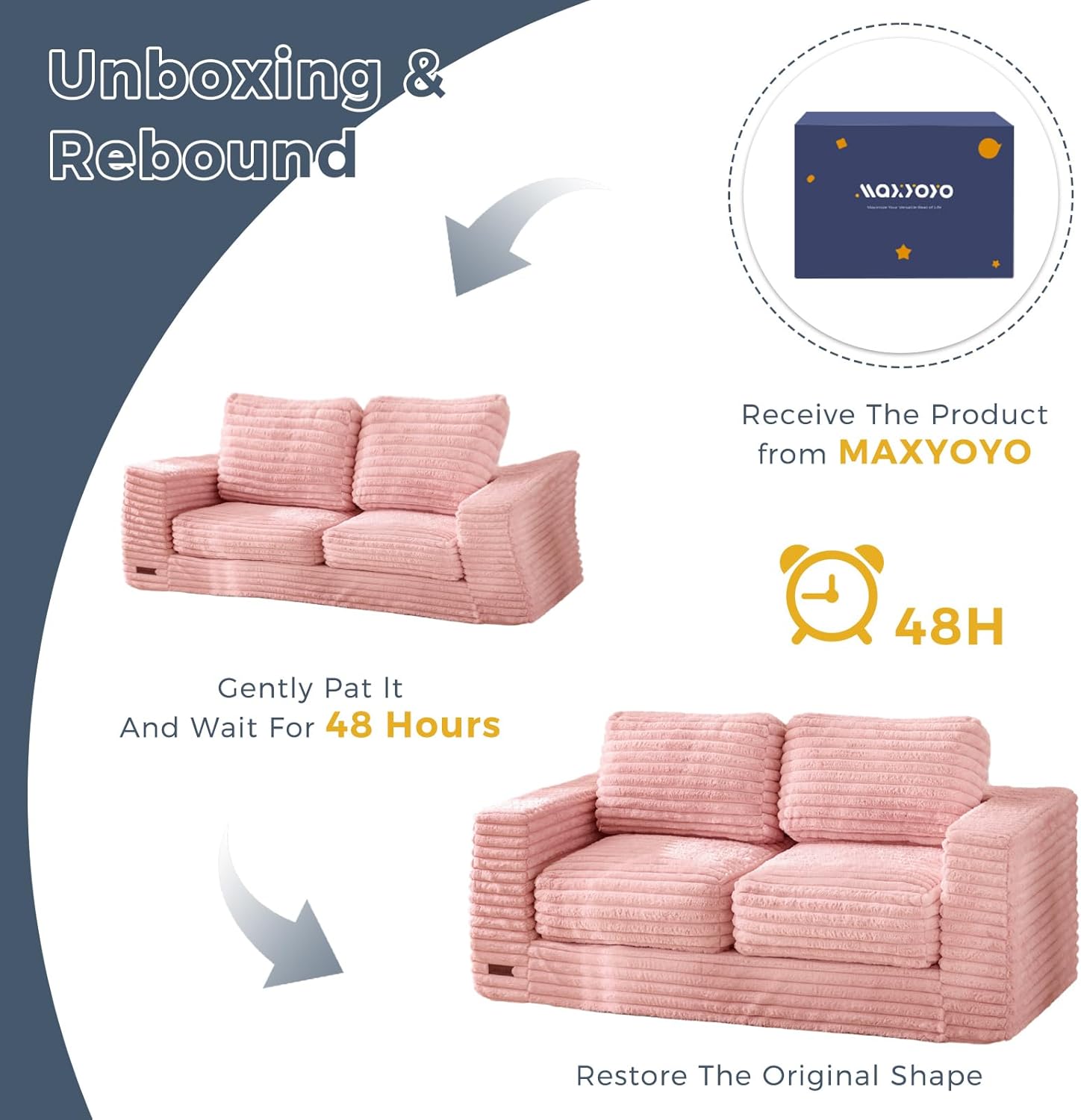 MAXYOYO Giant Bean Bag Chair for Adults with Pillows and Armrests