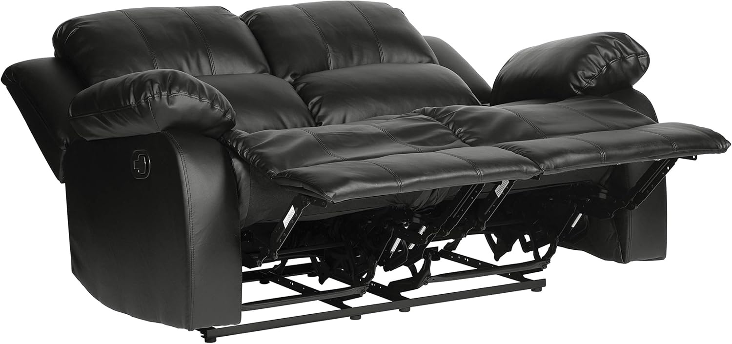 Lexicon Loveseat Recliner Double Sofa Manual Pull Tab Faux Leather Living Room