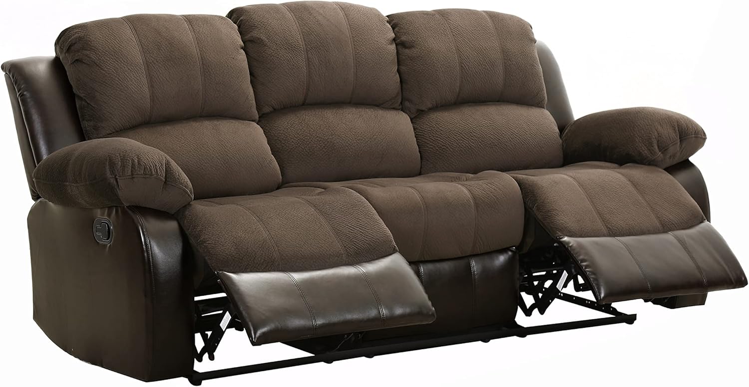 Lexicon Loveseat Recliner Double Sofa Manual Pull Tab Faux Leather Living Room