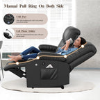 FURNIMAT 2 Seater Loveseat Recliner Sofa PU Leather with Cup Holders USB Ports