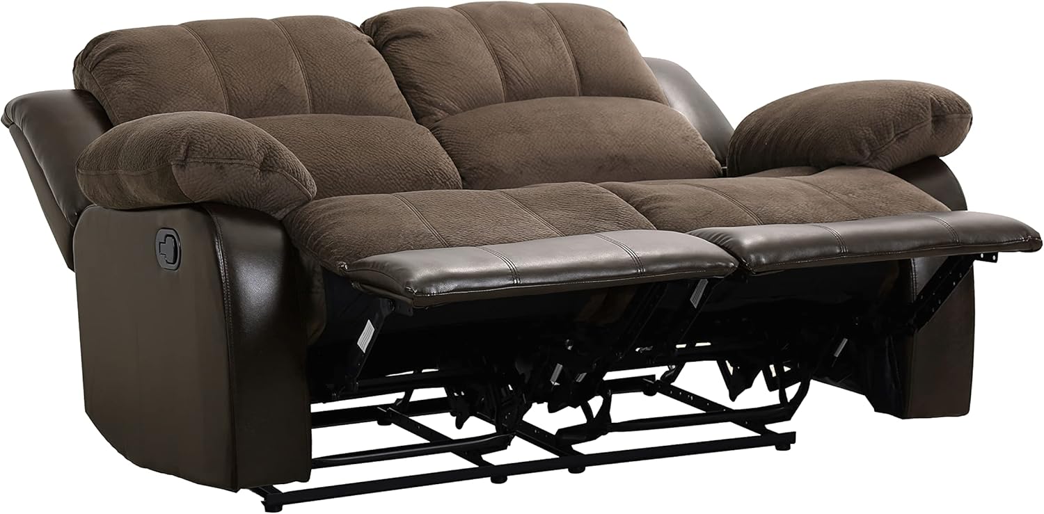 Lexicon Loveseat Recliner Double Sofa Manual Pull Tab Faux Leather Living Room