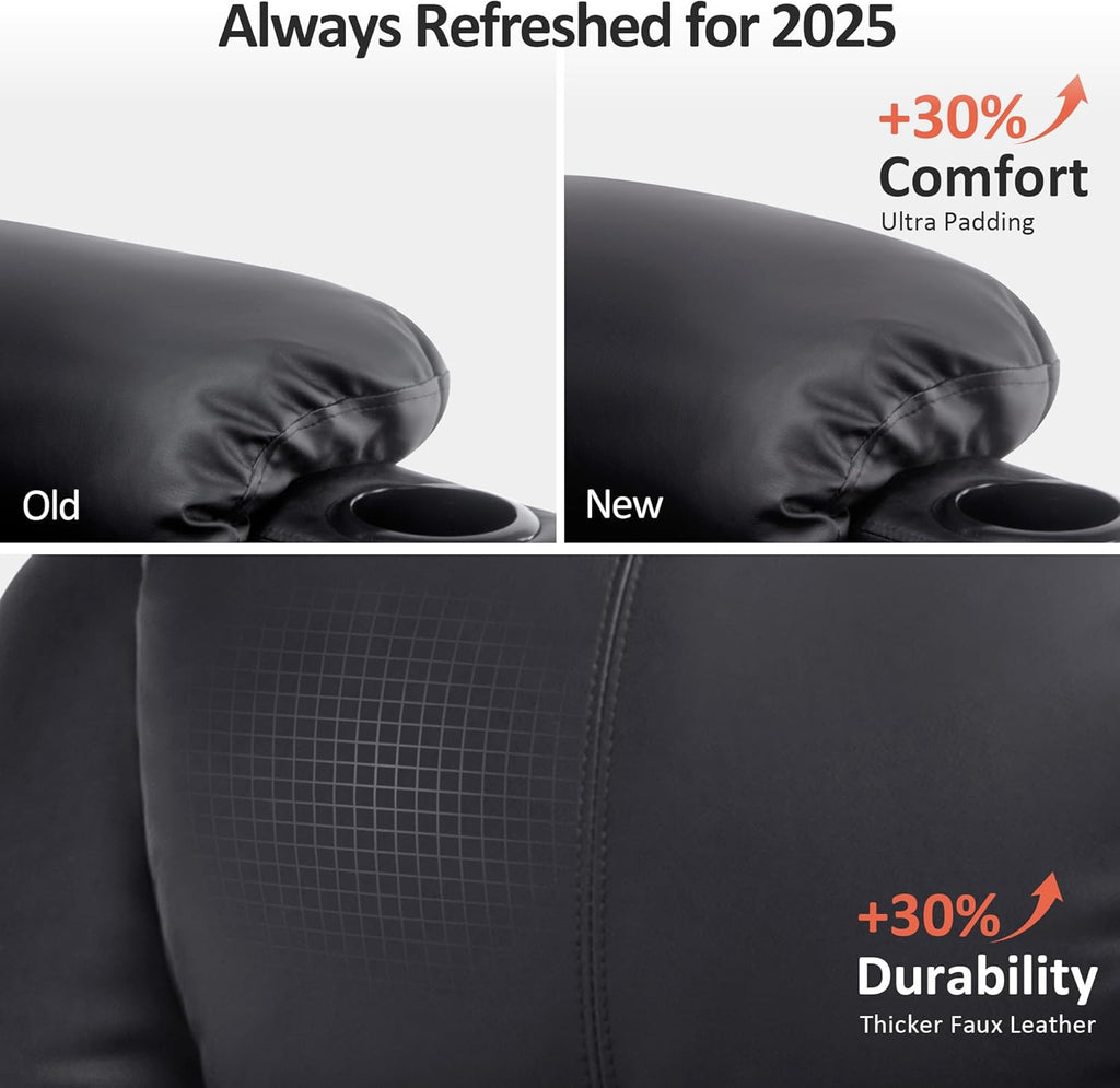MCombo Electric Power Lift Recliner Massage Heat Chair for Elderly 3 Positions 2 Pockets USB