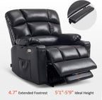 MCombo Large Power Lift Recliner Chair with Dual Motor Massage Heat Faux Leather