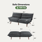 Marsail Futon Sofa Bed Convertible Corduroy Loveseat with Adjustable Backrest