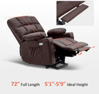 MCombo Large Power Lift Recliner Chair with Dual Motor Massage Heat Faux Leather