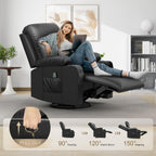 YONISEE 3 Seat Recliner Sofa Large Manual Reclining Couch with Storage Console