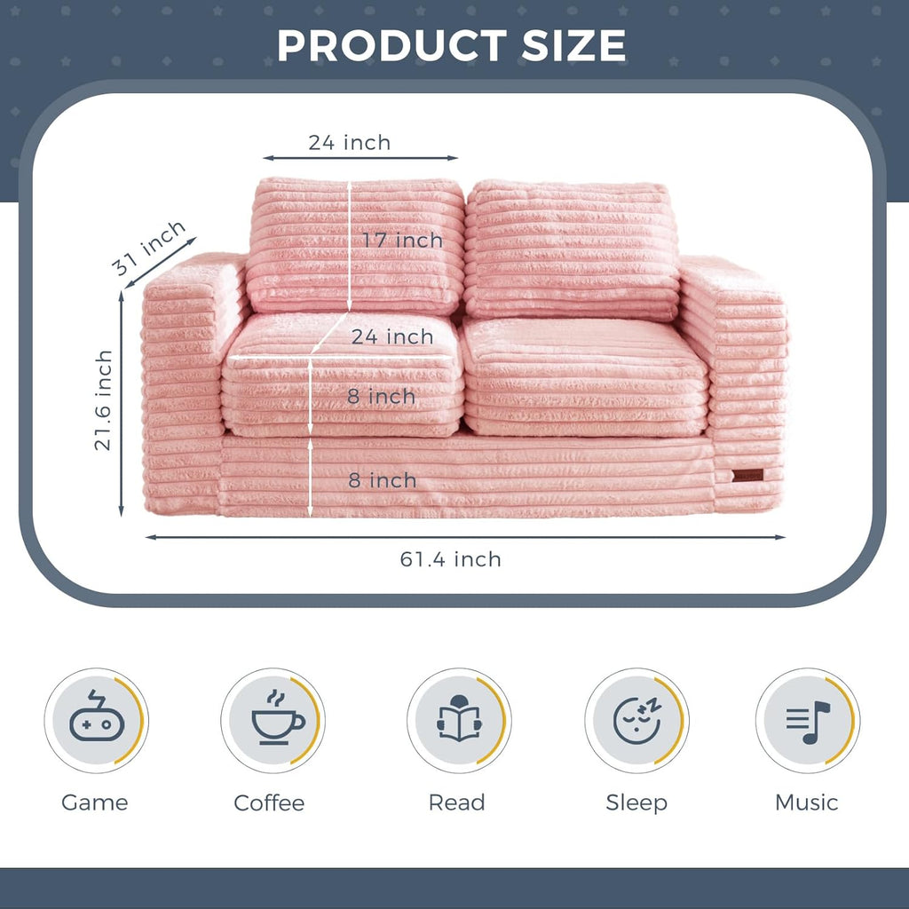 MAXYOYO Giant Bean Bag Chair for Adults with Pillows and Armrests