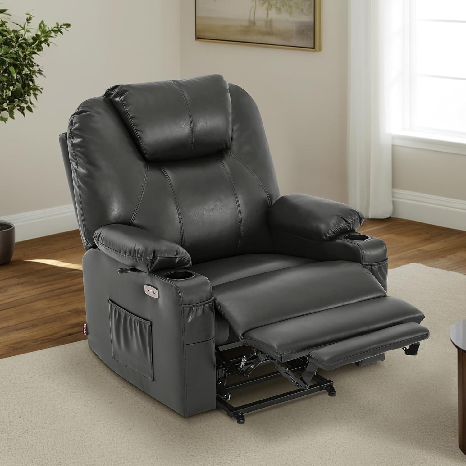 MCombo Electric Power Lift Recliner Massage Heat Chair for Elderly 3 Positions 2 Pockets USB