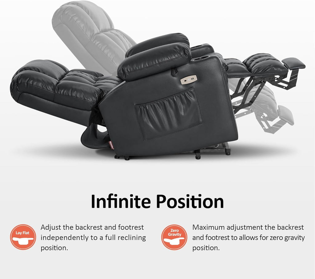 MCombo Dual Motor Power Lift Recliner Chair for Elderly with Heat Massage USB