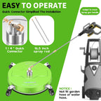 LidoDola 14 Inch Pressure Washer Surface Cleaner with Wheels for Concrete Patio Deck