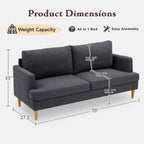 Loveseat Sofa Couch USB Ports 2 Seater Deep Seating Small Couch