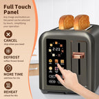 SEEDEEM 4 Slice Touch Screen Toaster LCD Display 7 Shade Settings Wide Slots 1800W