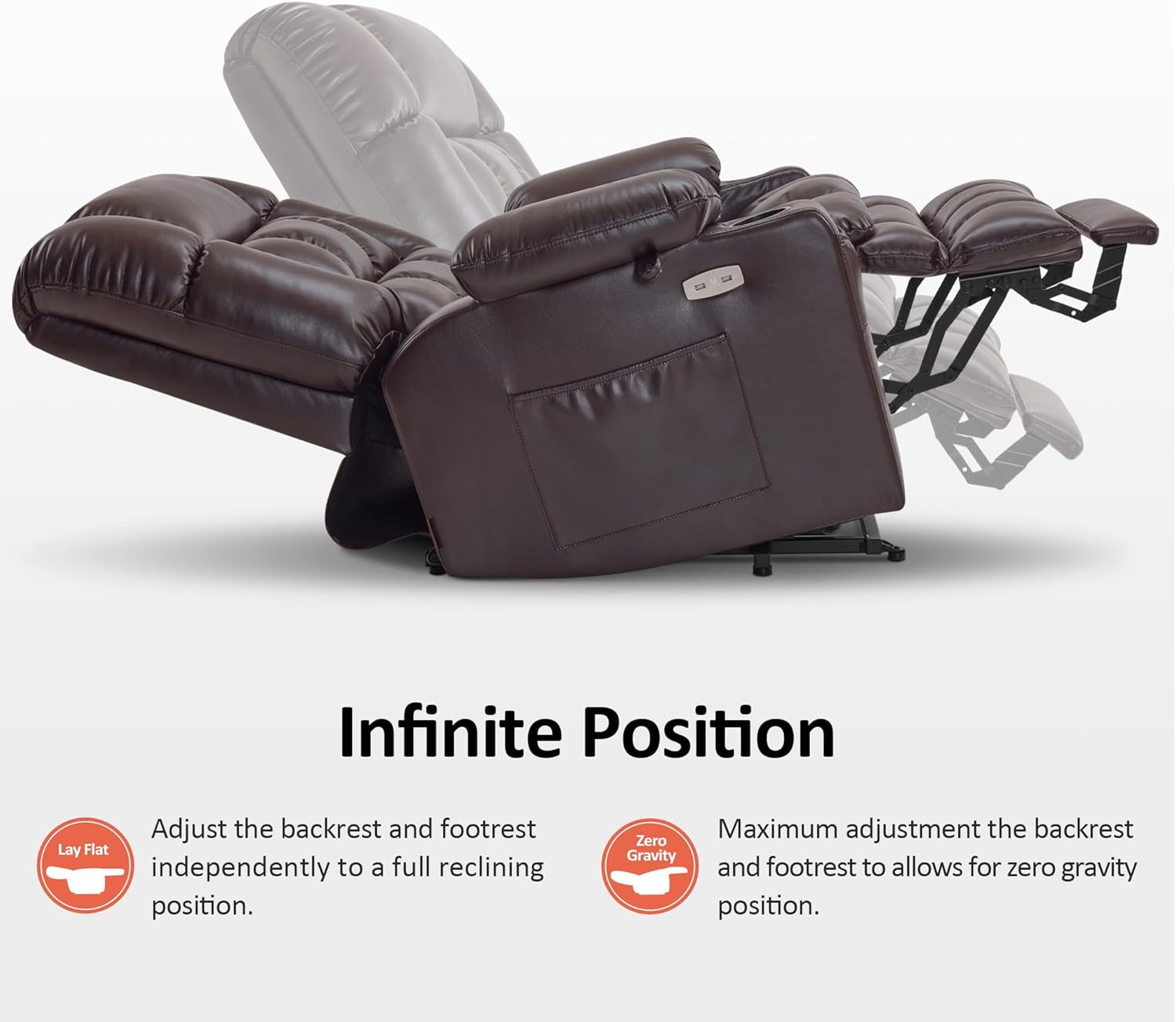 MCombo Dual Motor Power Lift Recliner Chair for Elderly with Heat Massage USB