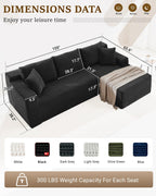 HANXIN Cloud Sectional Sofa L Shape Chaise Deep Seat Modular Living Room Couch