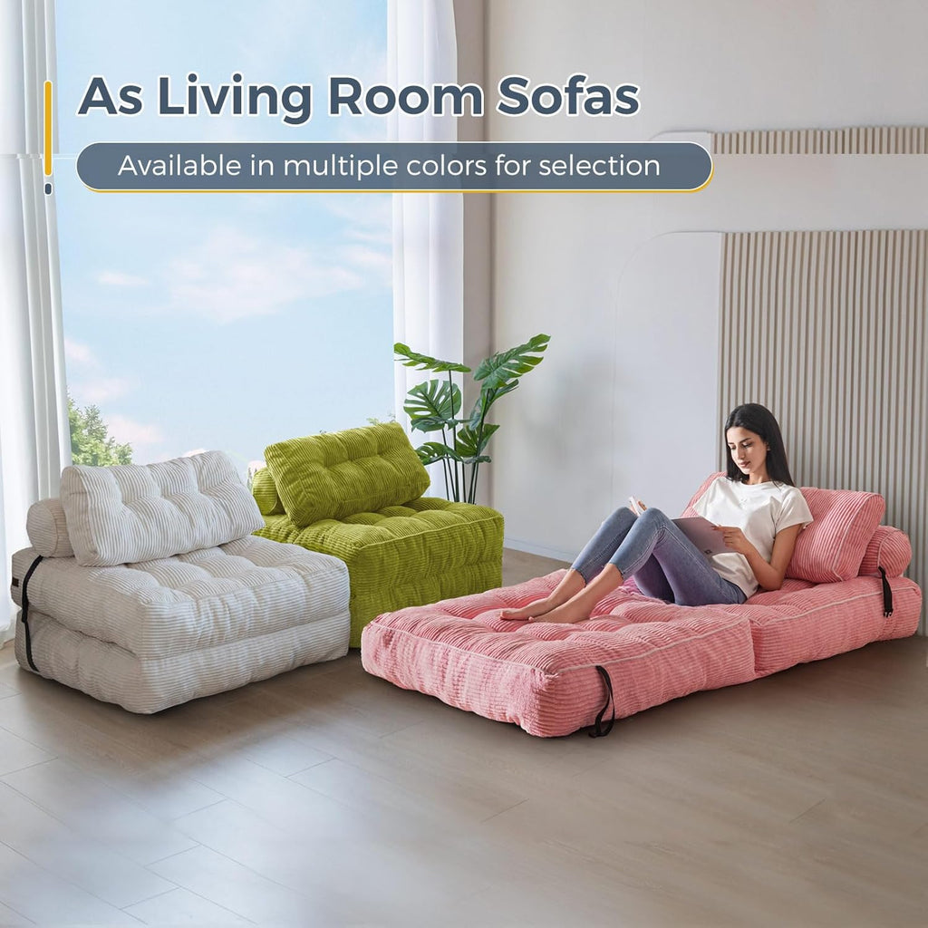 MAXYOYO Folding Sofa Bed Convertible Sleeper Chair with Pillow